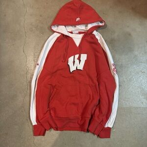 Badgers Red and White Pullover Hoodie